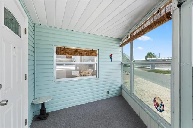 a room with window and gate