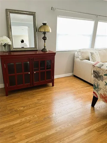 a living room with a couch and a table