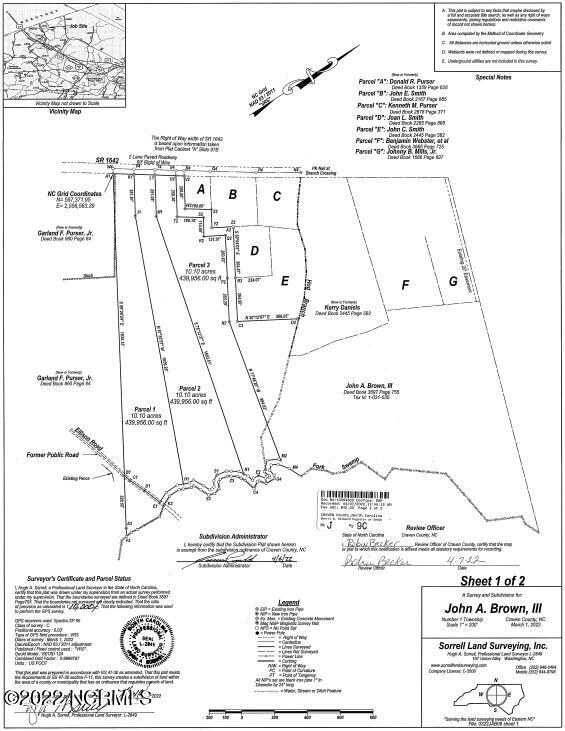780 Purser Road Vanceboro, NC 28586 - Photo 2 of 11 Plat Pic