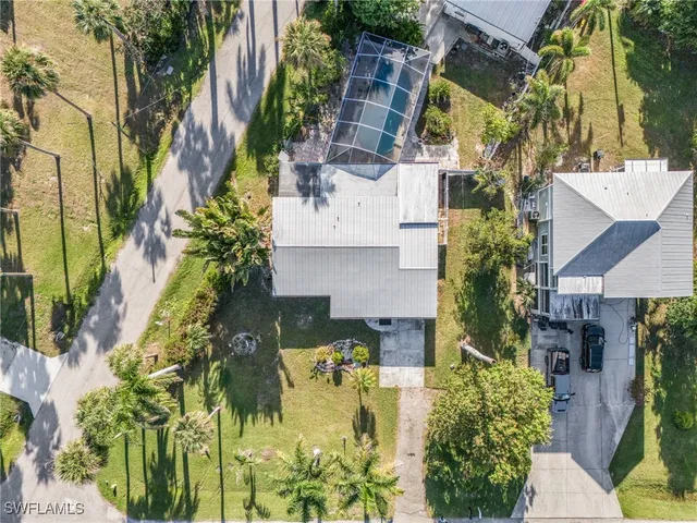an aerial view of a house
