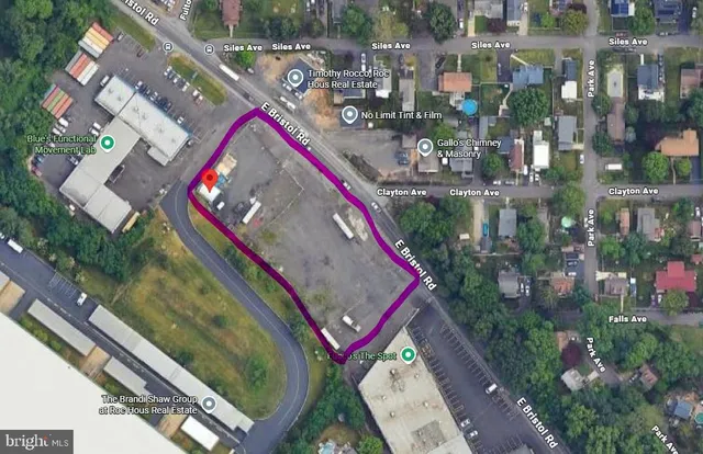 a view of building and street