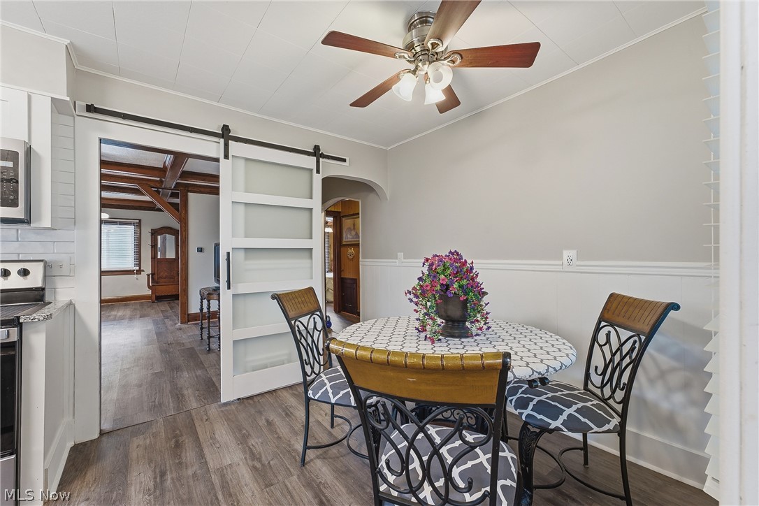 2365 Copley Road Akron, OH 44320 - Photo 16 of 28 informal kitchen dining, with sliding barn door