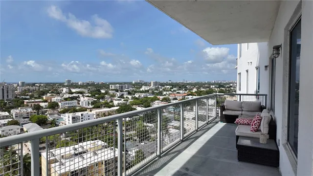 a view of city from balcony