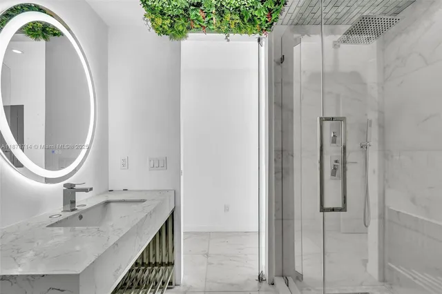 a living room with furniture