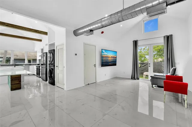 a living room with furniture