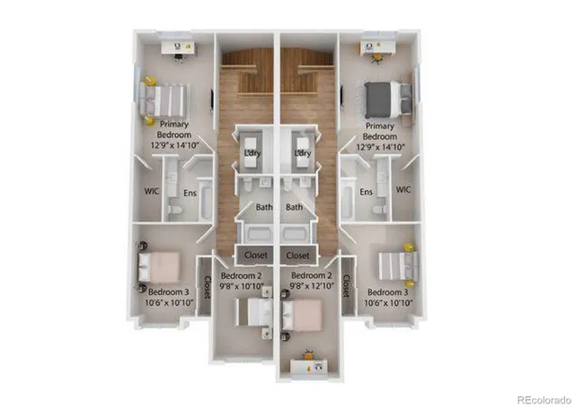 an aerial view of a house with outdoor space