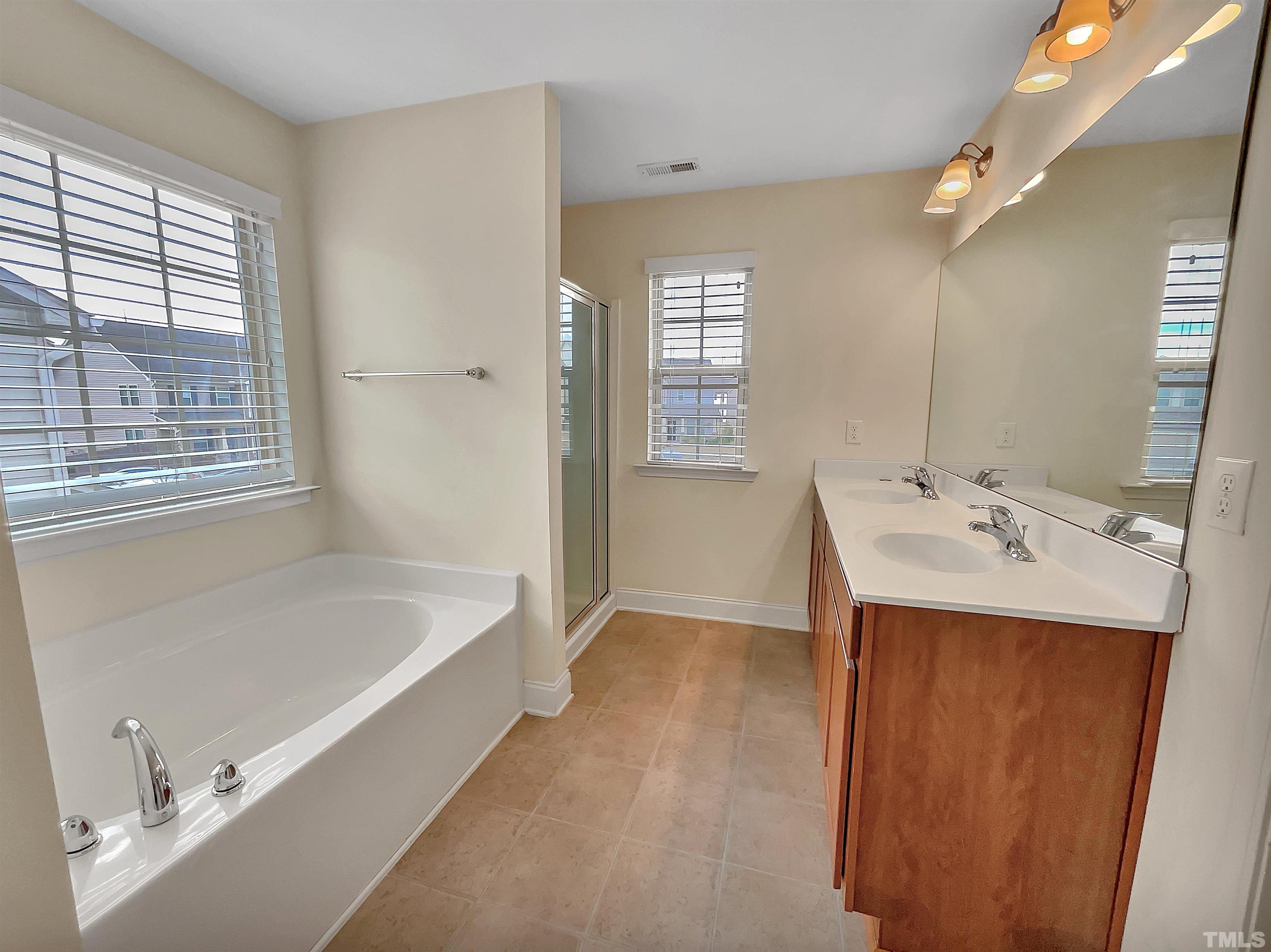 2709 Communion Court Raleigh, NC 27610 - Photo 4 of 18 a bathroom with a tub sink and mirror