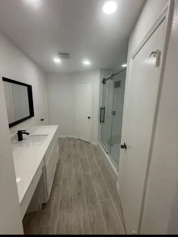 a bathroom with a sink