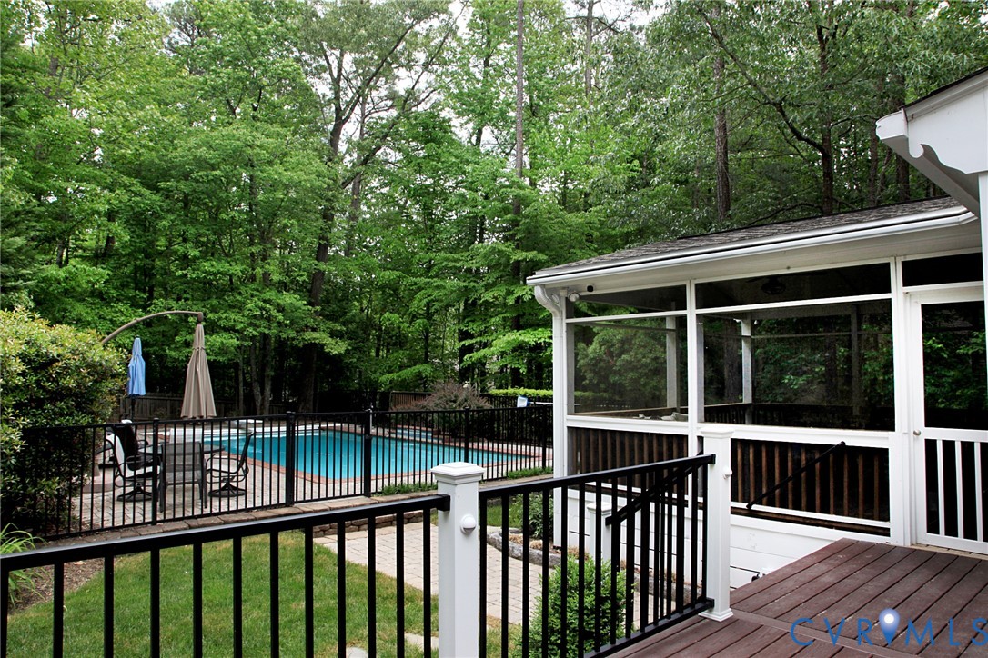 231 Hazelmere Drive Chesterfield, VA 23236 - Photo 26 of 33 a view of a wooden deck and a yard