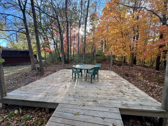 a view of backyard of house with green space