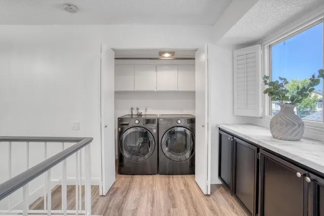 a view of a storage and utility room