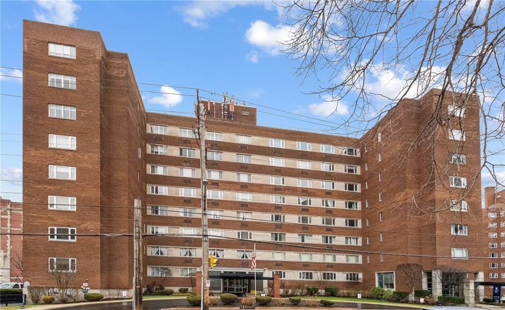 a front view of a building