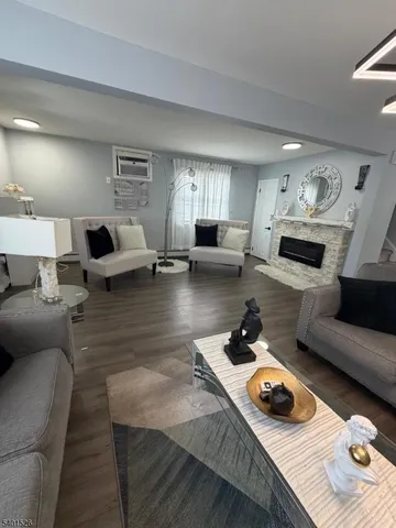 a living room with furniture and a couch