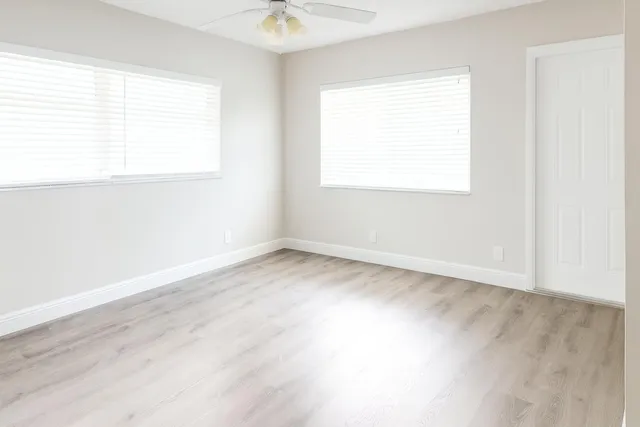 an empty room with a window