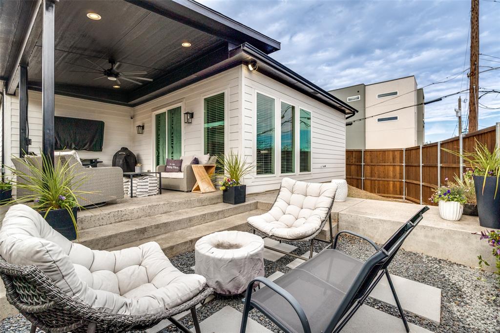 518 Crete Street Dallas, TX 75203 - Photo 24 of 27 View of patio / terrace with ceiling fan and an outdoor living space