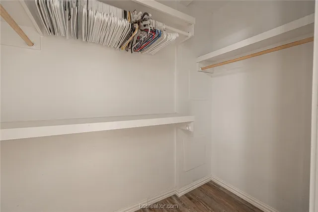 a view of small space with racks on the wall