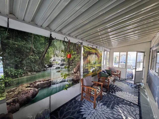 a outdoor space with furniture