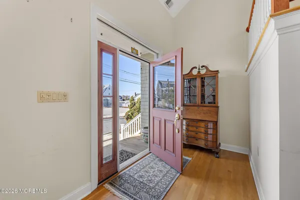 a bedroom with a bed and furniture
