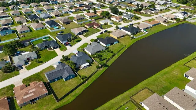 an aerial view of a house