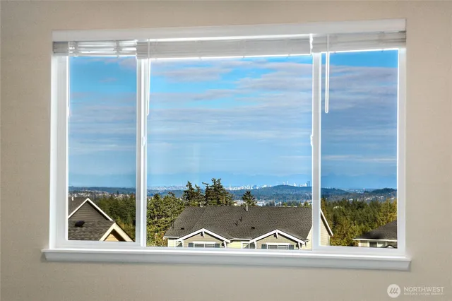 a view of a lake from a window