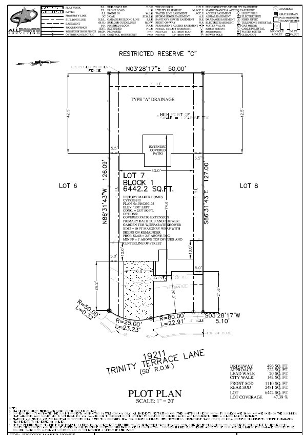 19211 Trinity Terrace Ln Spring Spring, TX 77379 - Photo 13 of 15 Plot Plan