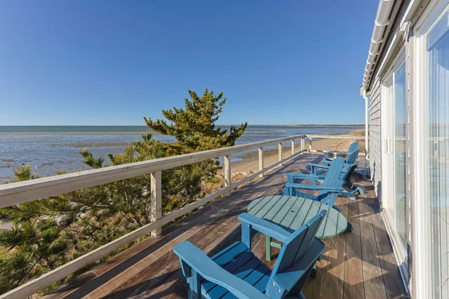 a view of a balcony with an outdoor space