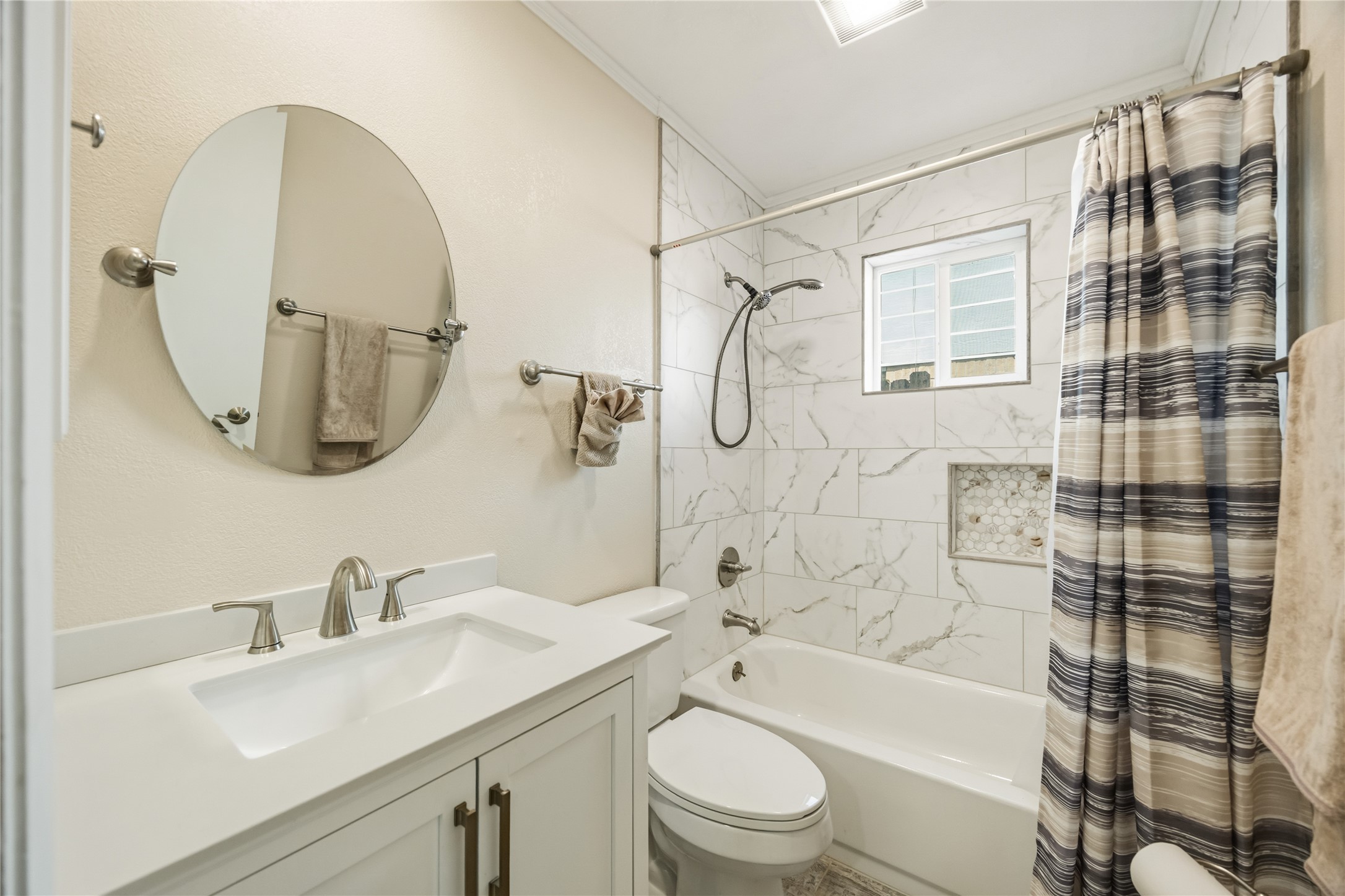 9635 Birsay Street Spring, TX 77379 - Photo 16 of 24 a bathroom with a sink toilet and shower