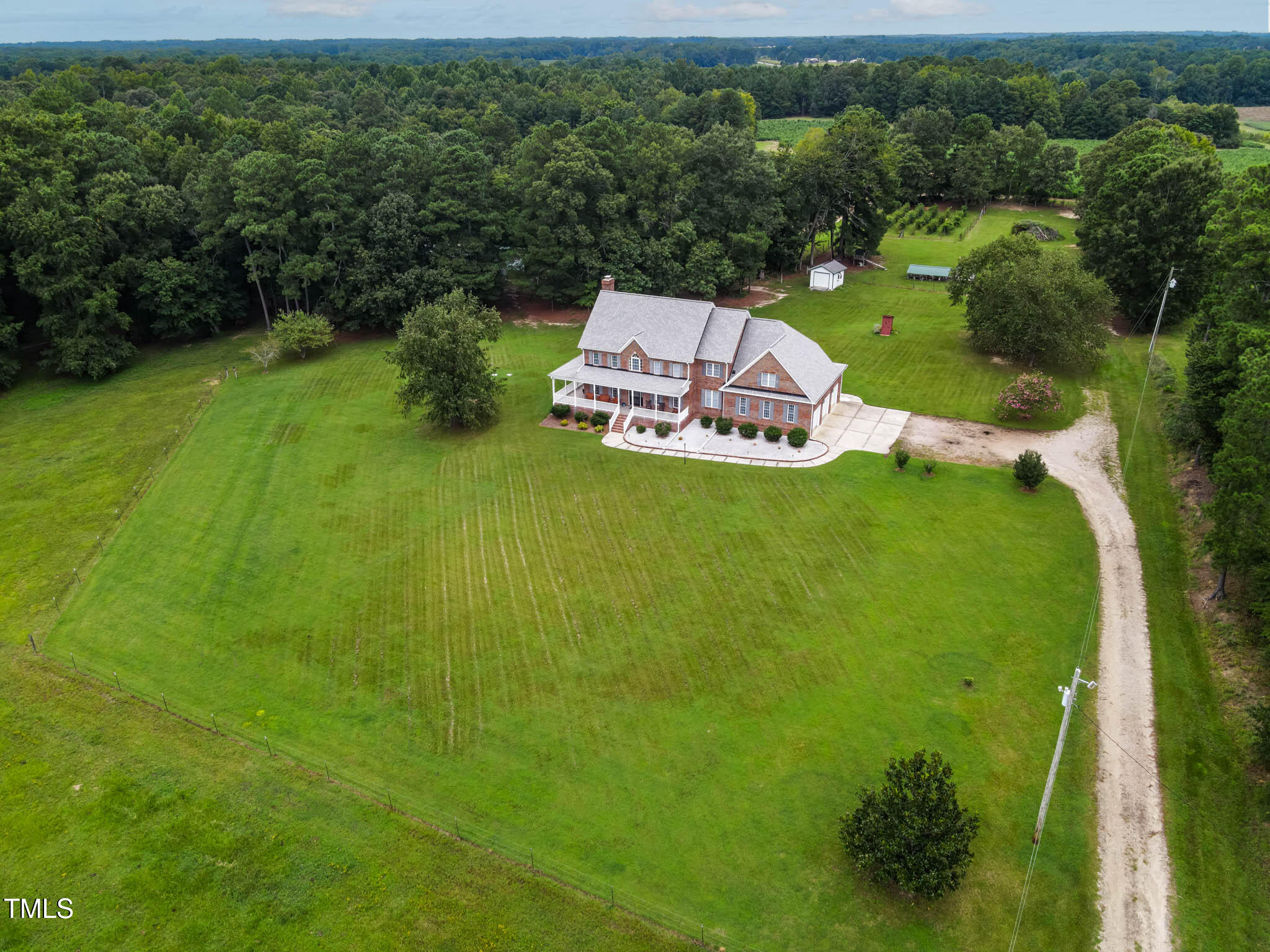 6404 Pulley Town Road Wake Forest, NC 27587 - Photo 48 of 58 Aerial of Home and Drive