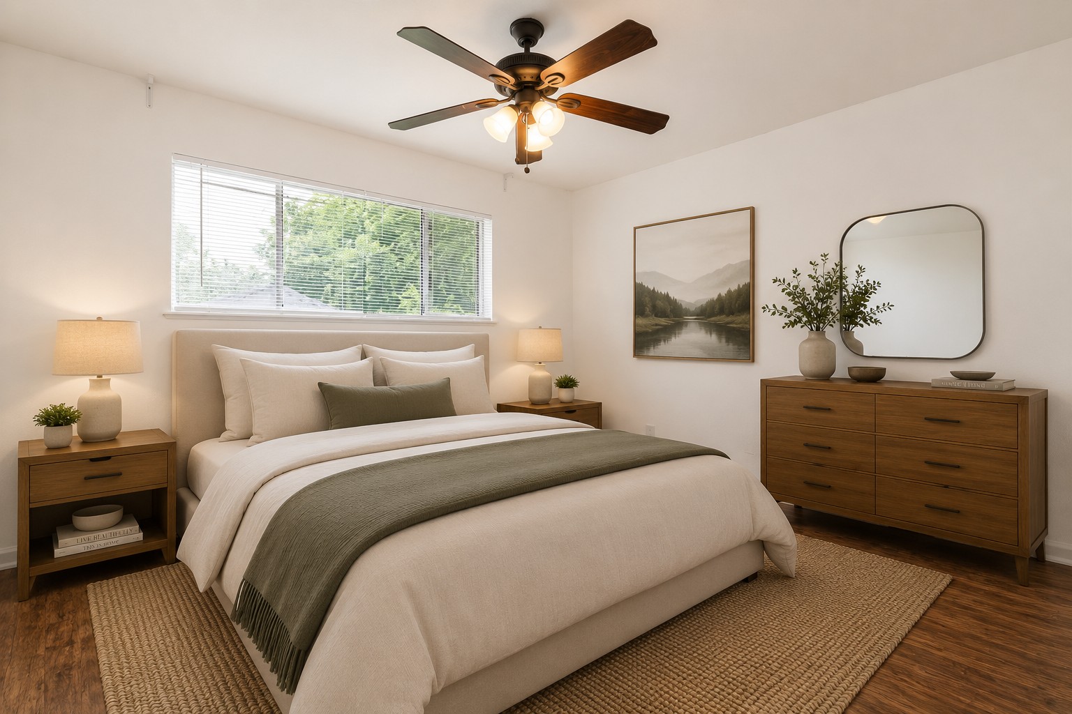 1417 Braes Ridge Drive, Unit B Austin, TX 78723 - Photo 15 of 22 a bedroom with a bed and a dresser