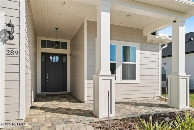 a view of a entryway of a house