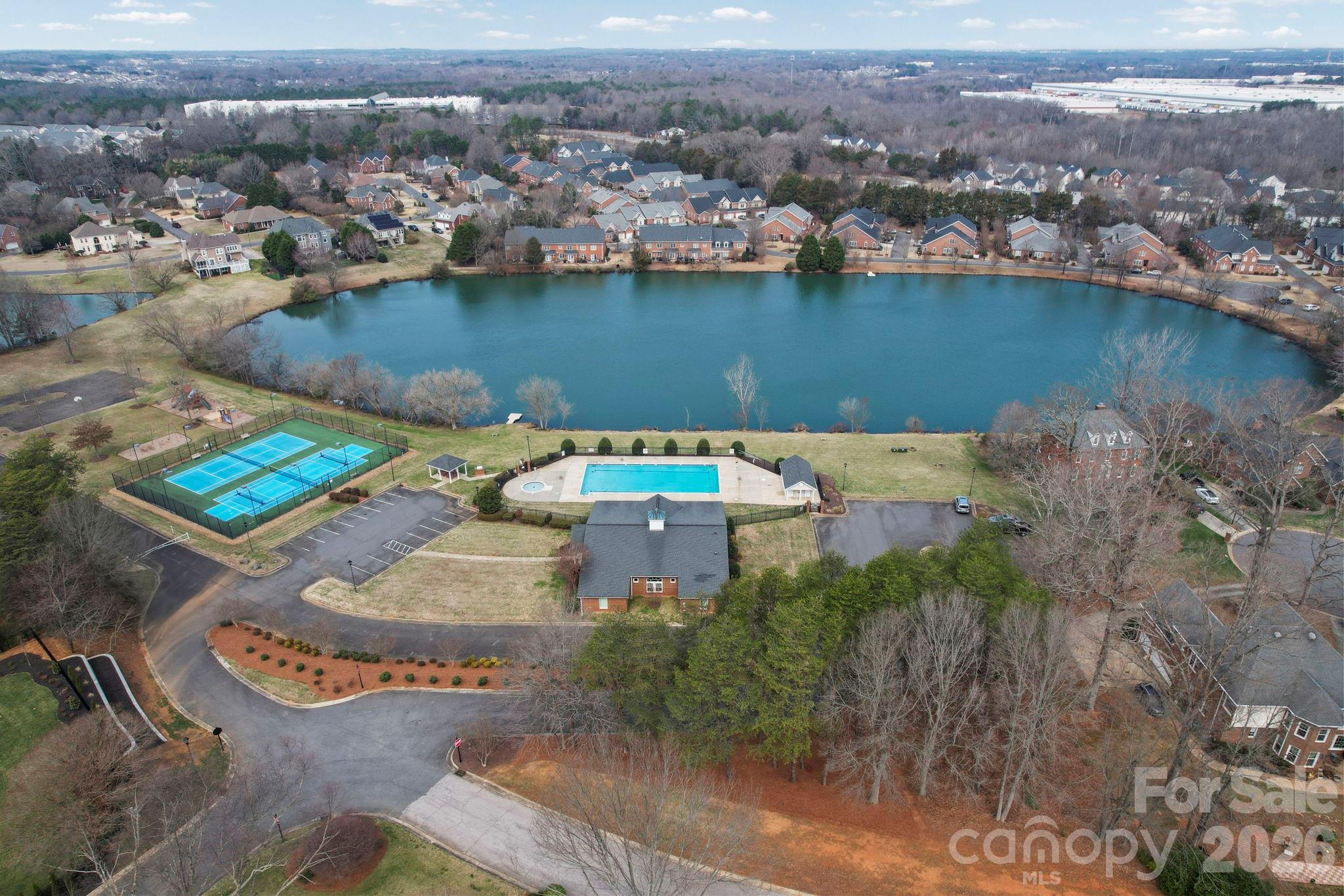 804 Talking Stick Lane Fort Mill, SC 29708 - Photo 5 of 34 an aerial view of a house with a lake view