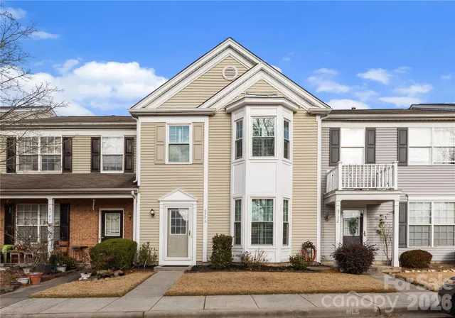 a front view of a residential houses