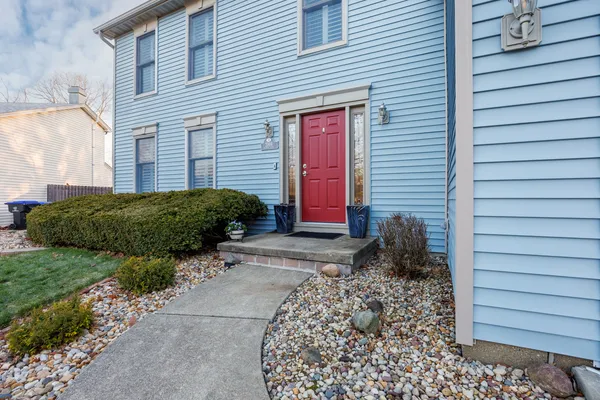 a front view of a house