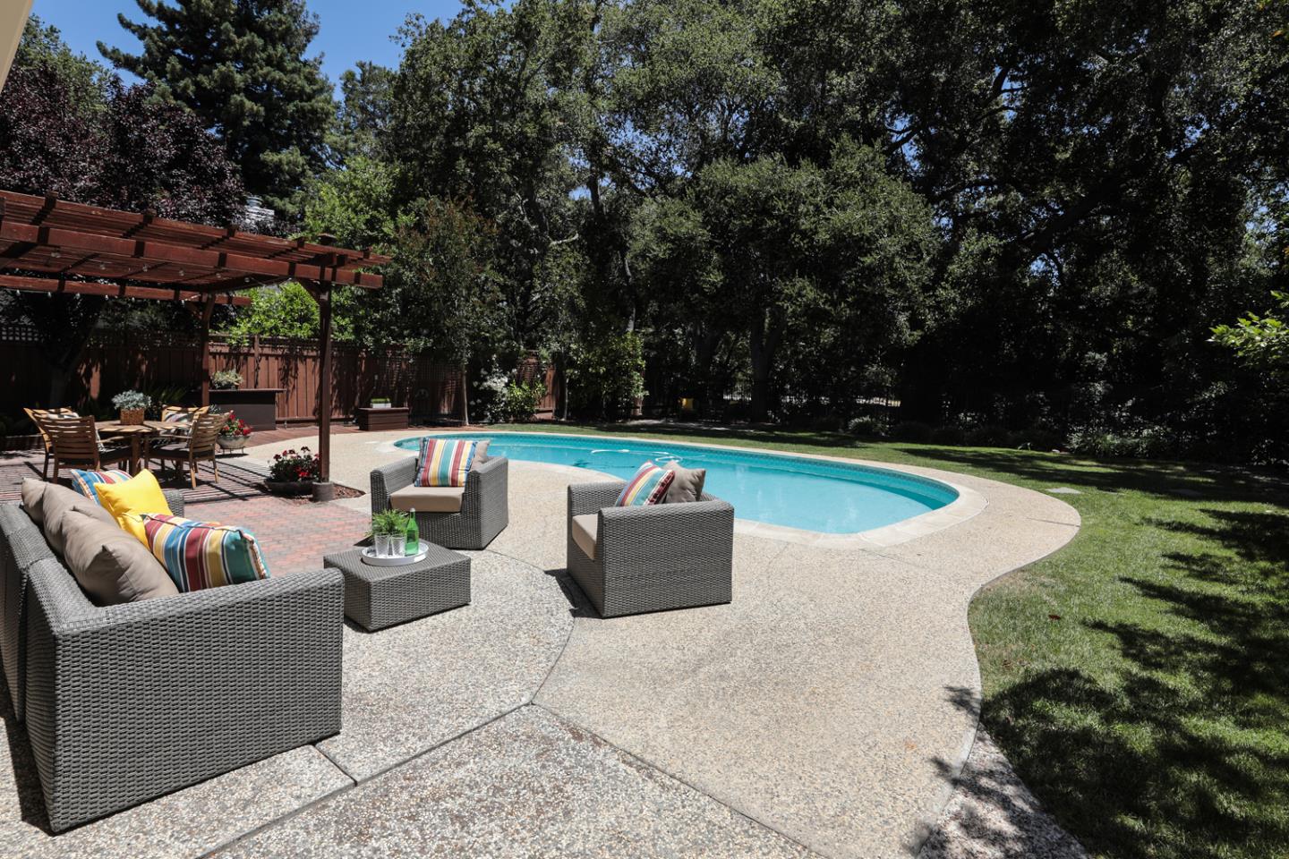 825 Parma Way Los Altos, CA 94024 - Photo 28 of 35 swimming pool view with a seating space