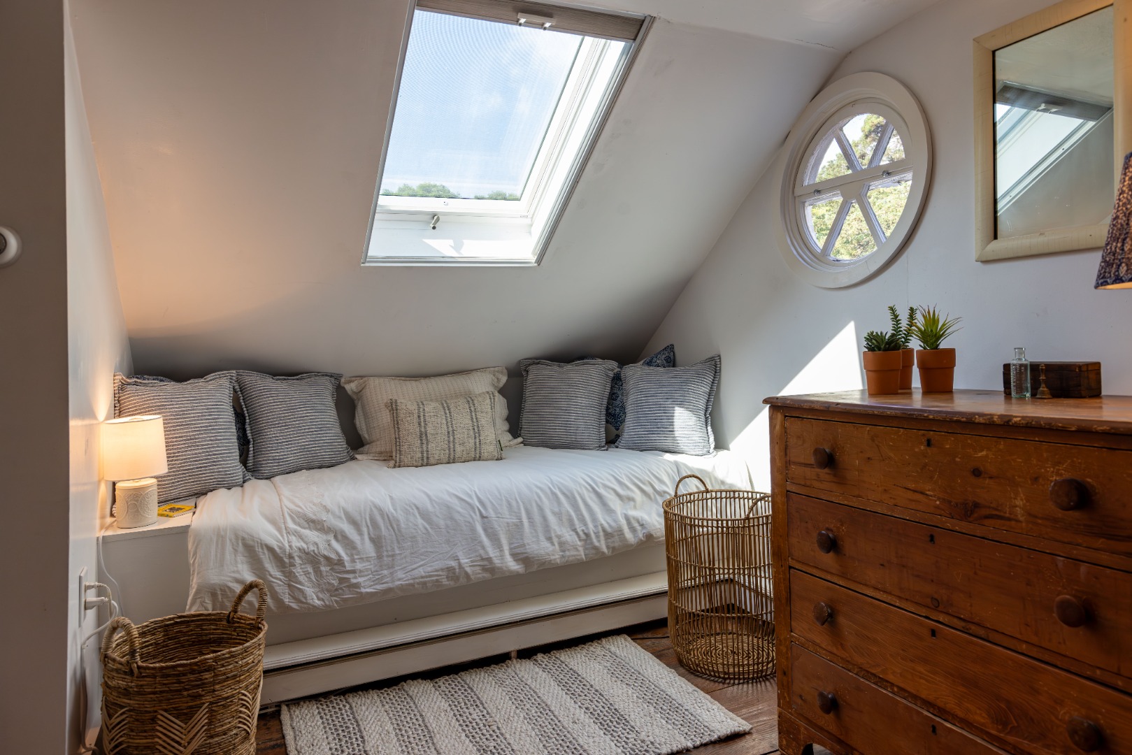 10 Danls Way West Tisbury, MA 02568 - Photo 19 of 41 a bedroom with a bed and a mirror on dresser