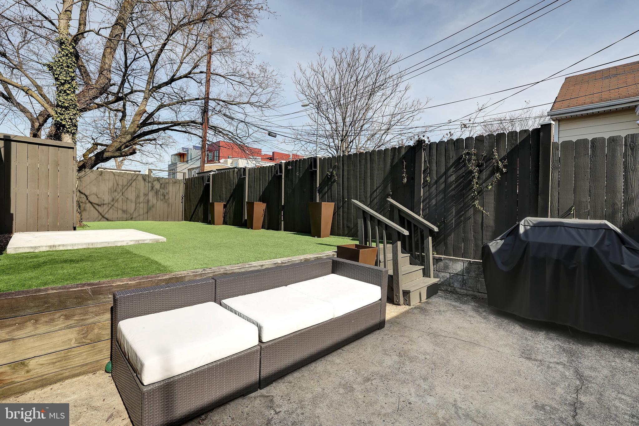 708 I Street Southeast Washington, DC 20003 - Photo 41 of 44 Low Maintenance AstroTurf Back Yard w/ Hot Tub Pad