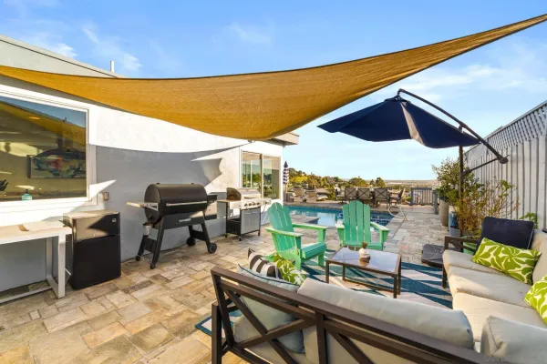 a outdoor space with furniture