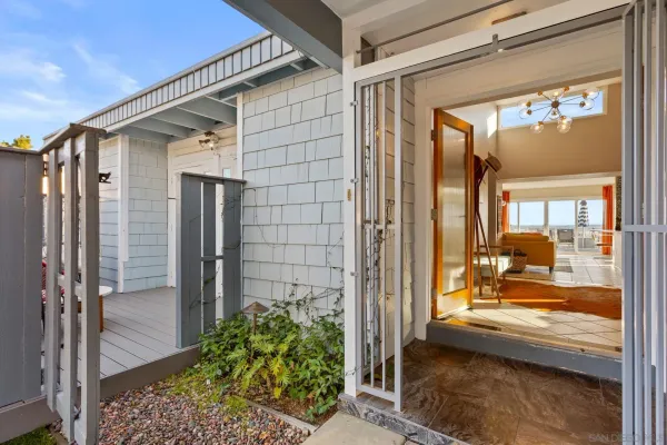 a view of balcony with patio