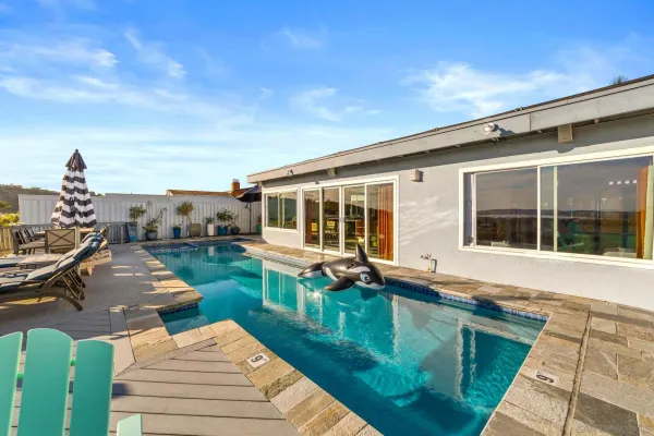 a view of a house with sitting area