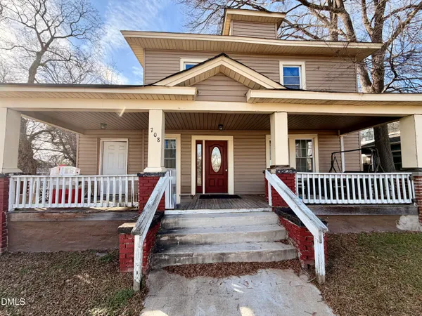 front view of a house with a porch