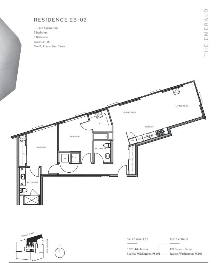 121 Stewart Street, Unit 3501 Seattle, WA 98101 - Photo 2 of 21 a picture of floor plan