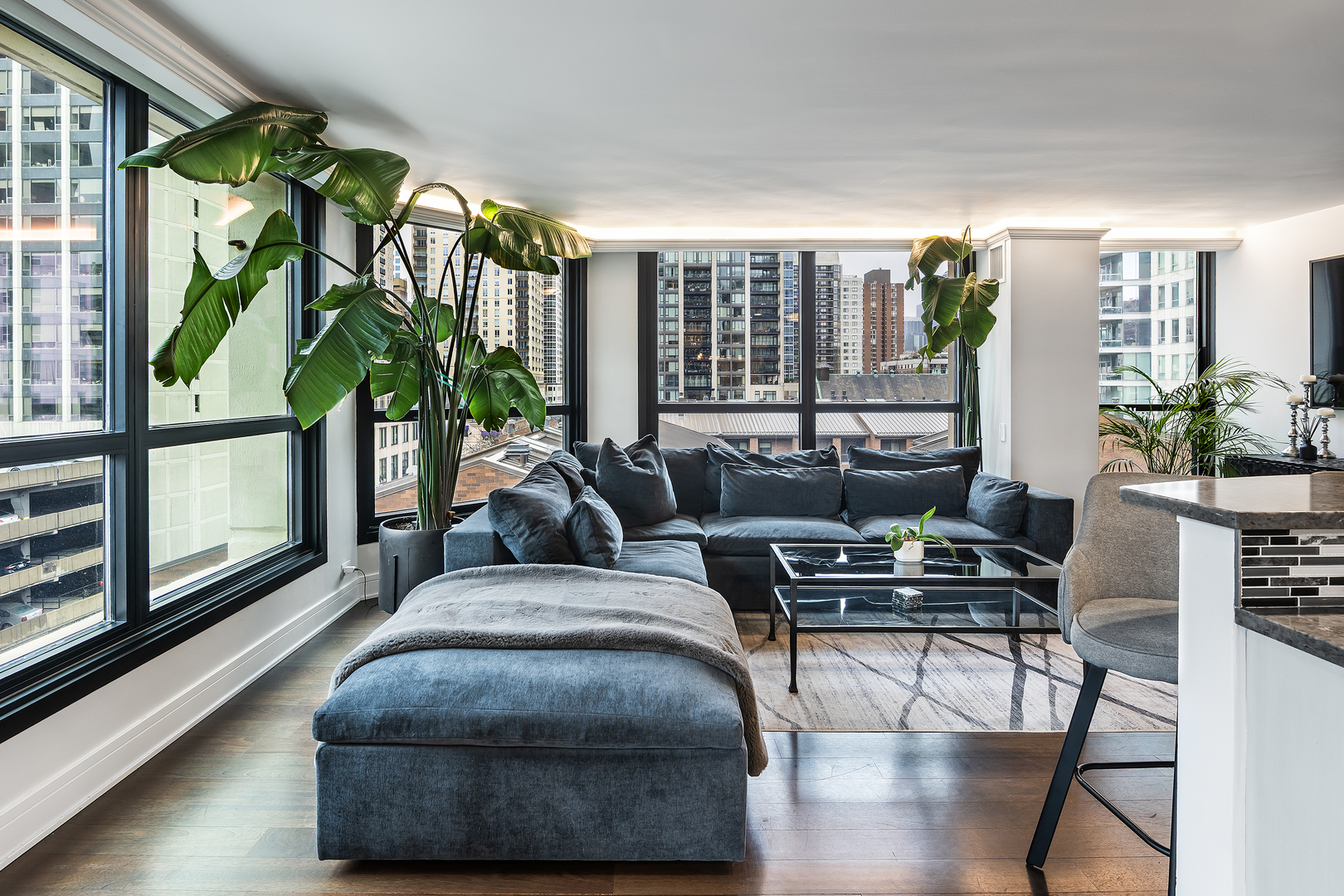 1030 North State Street, Unit 2GH Chicago, IL 60610 - Photo 10 of 36 a living room with furniture and a potted plant