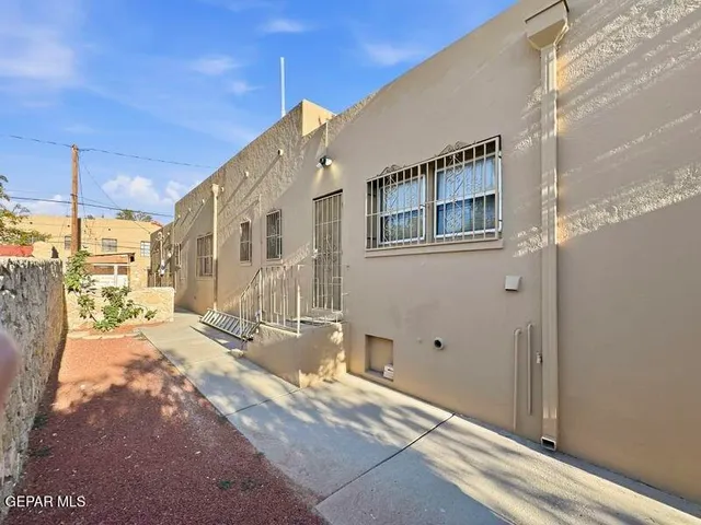 a view of a house with a patio
