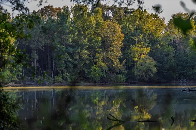 a view of a lake with outdoor space