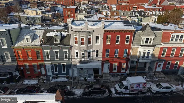 a front view of multiple houses