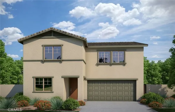a front view of a house with a garage