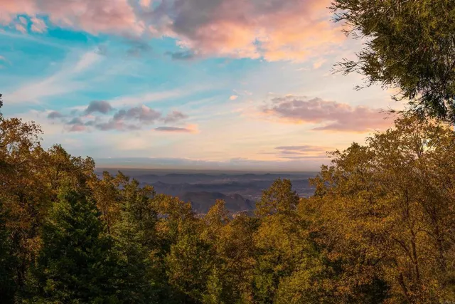 a view of a hallway with wooden floor and dining room