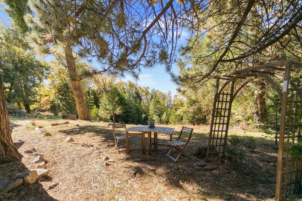 32787 Birch Hill Road Palomar Mountain, CA 92060 - Photo 37 of 44 a view of a backyard with wooden fence and large trees