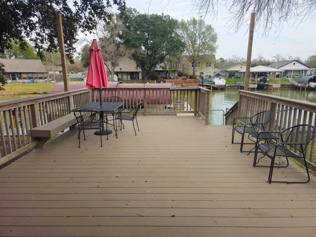 a view of a terrace with furniture