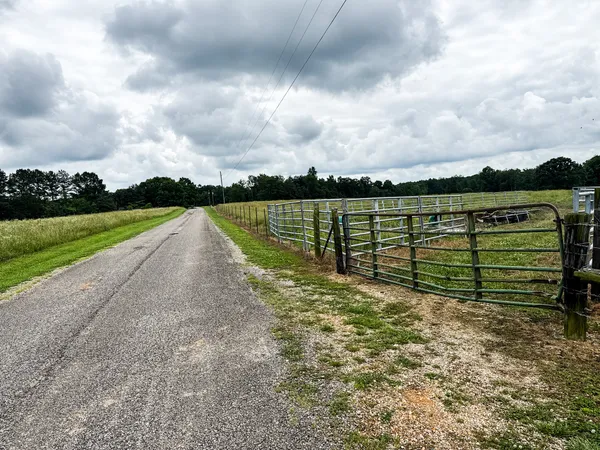 a view of a lake with a big yard